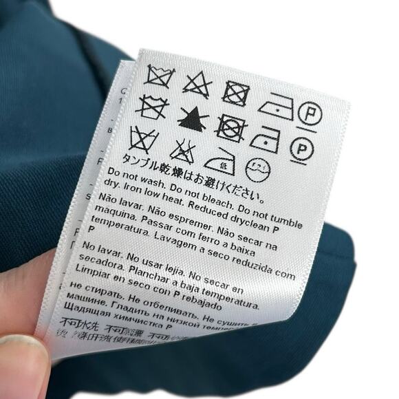 Escada Dark Teal V Neck Gathered Ruched Waist Dress Womens Size 40 / US Medium - Picture 5 of 6